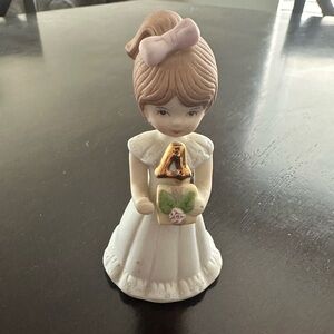 Porcelain Figurine Enesco Growing Up brown hair girl age 4